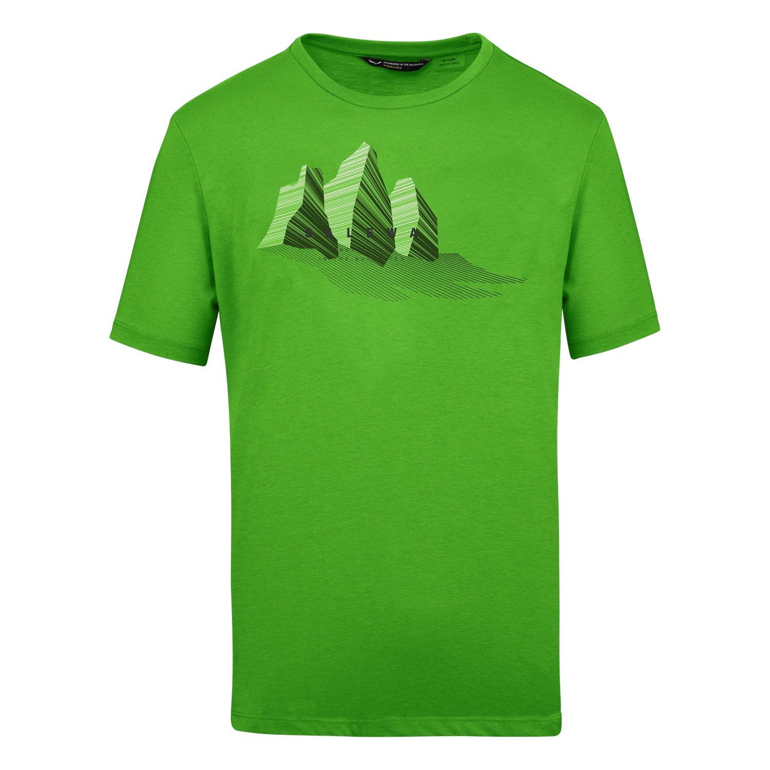 Salewa Men's Lines Graphic Dry T-Shirts Green BUF-241908